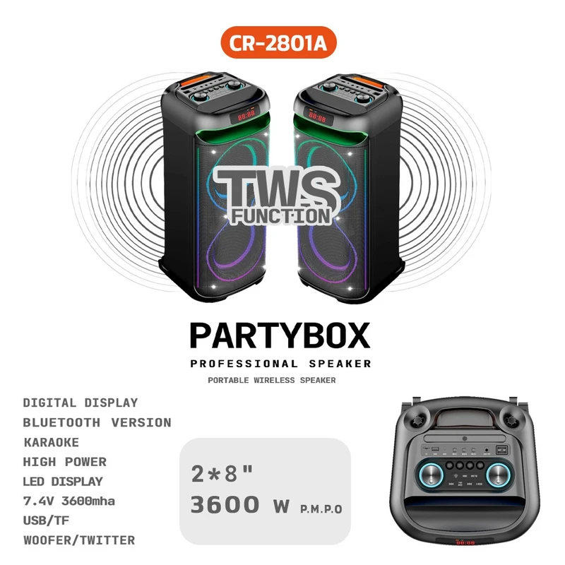 اسپیکر بلوتوثی قابل حمل کربی مدل CR-2801A